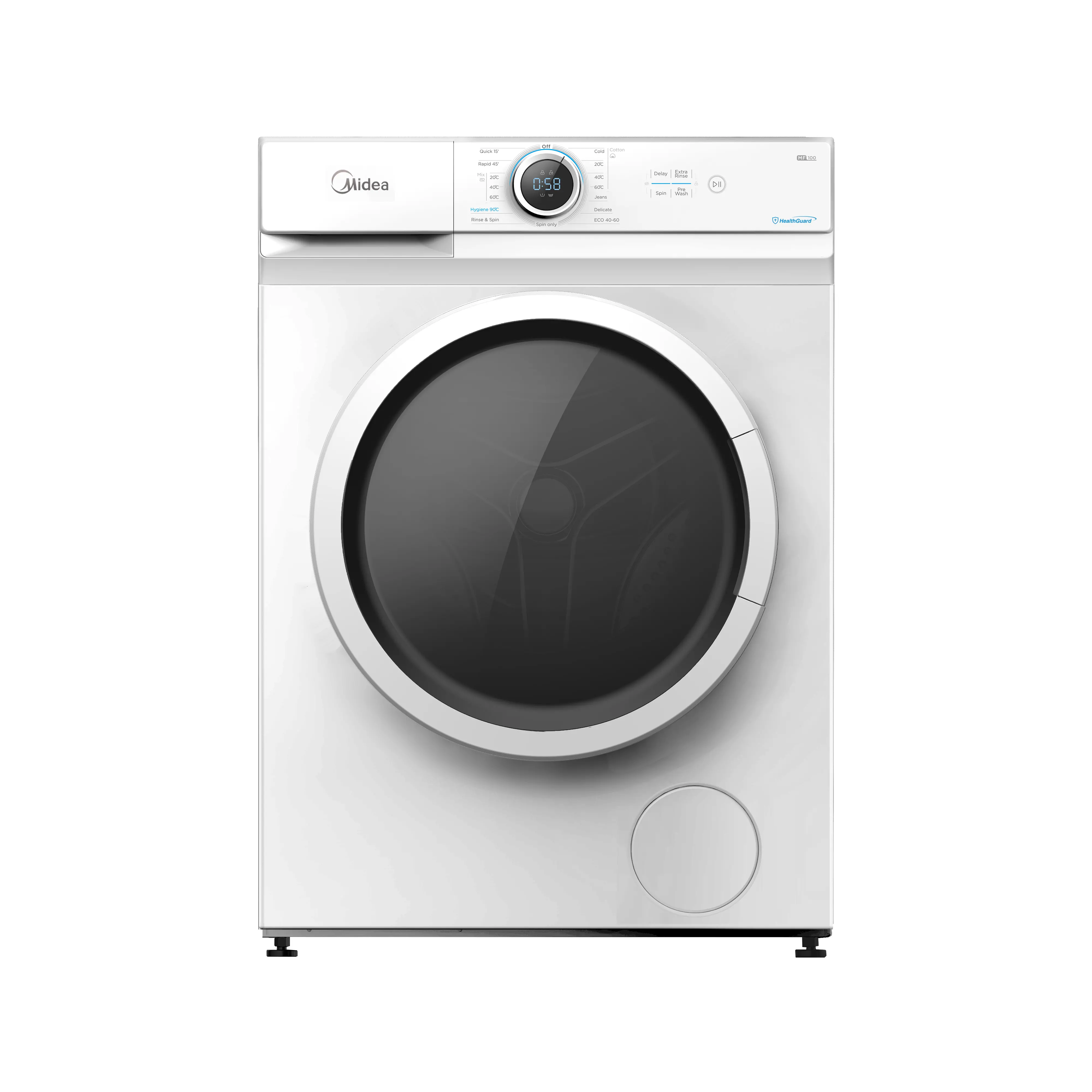 MIDEA MF100W60 Freestanding Washing Machine – 6kg Load, Lunar Dial & LED Display, White 