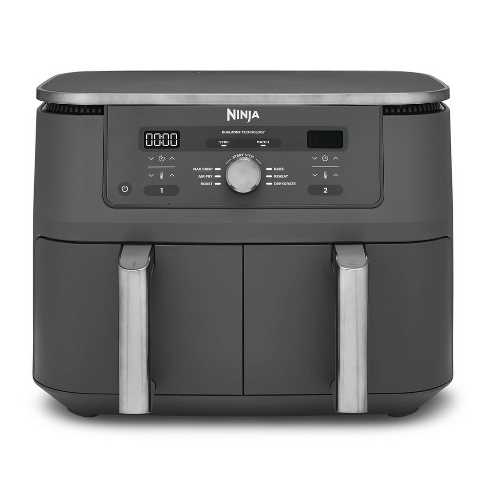 NINJA DZ400UK 9.5 litre MAX 6-in-1 Dual Zone Air Fryer - Gun Metal Grey NINJA DZ400UK 9.5 litre MAX 6-in-1 Dual Zone Air Fryer - Gun Metal Grey