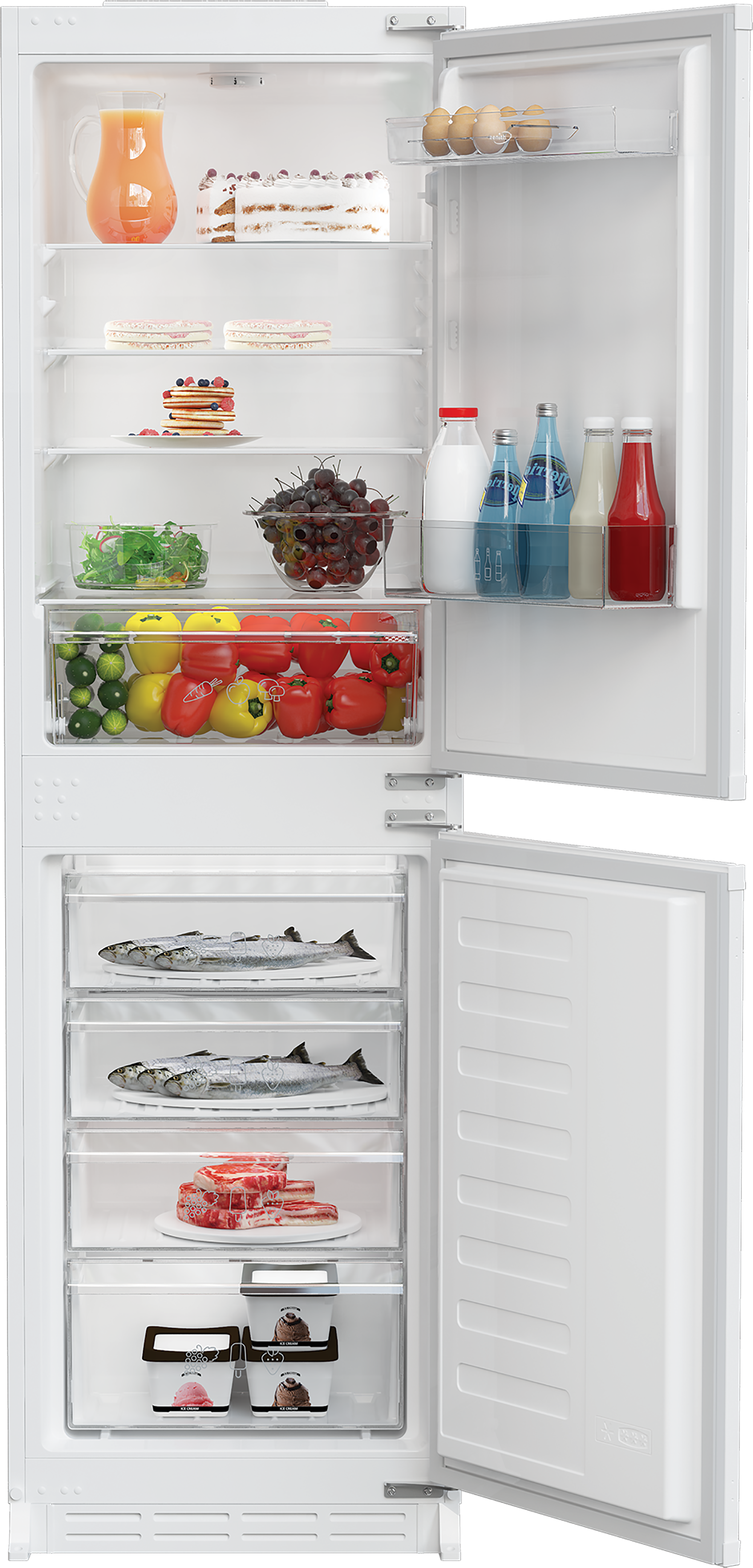 Zenith ZICSD455 54cm 50/50 Integrated Manual Fridge Freezer Zenith ZICSD455 54cm 50/50 Integrated Manual Fridge Freezer