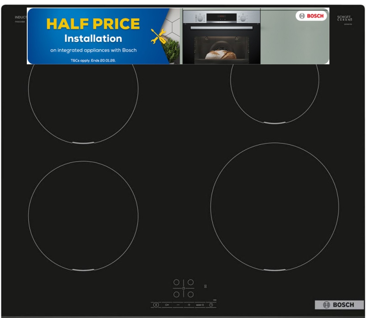 Bosch PIE631BB5E 59.2cm Induction Hob - Black