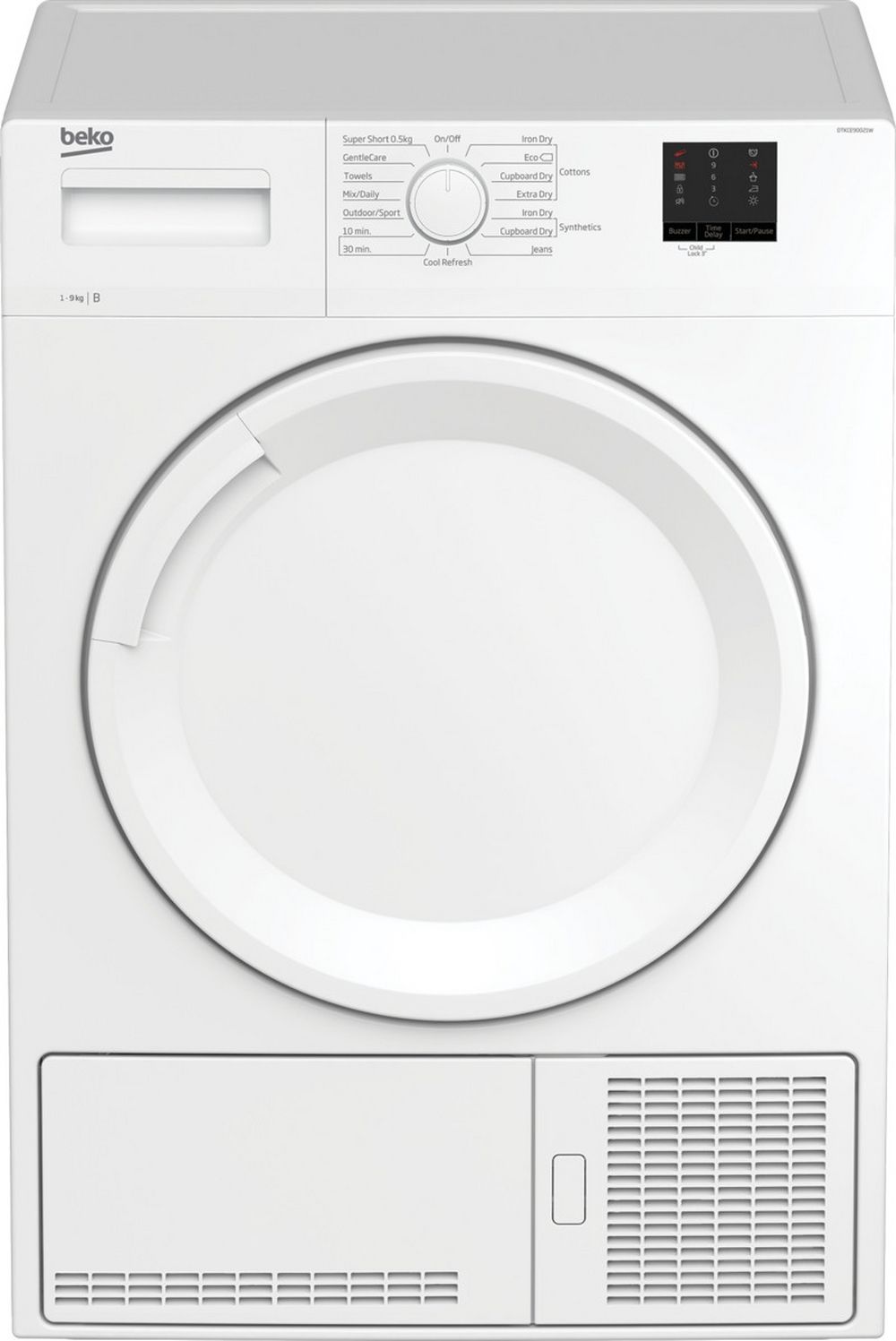 Beko DTKCE90021W 9kg Condenser Tumble Dryer with Sensor Programmes - White Beko DTKCE90021W 9kg Condenser Tumble Dryer with Sensor Programmes - White