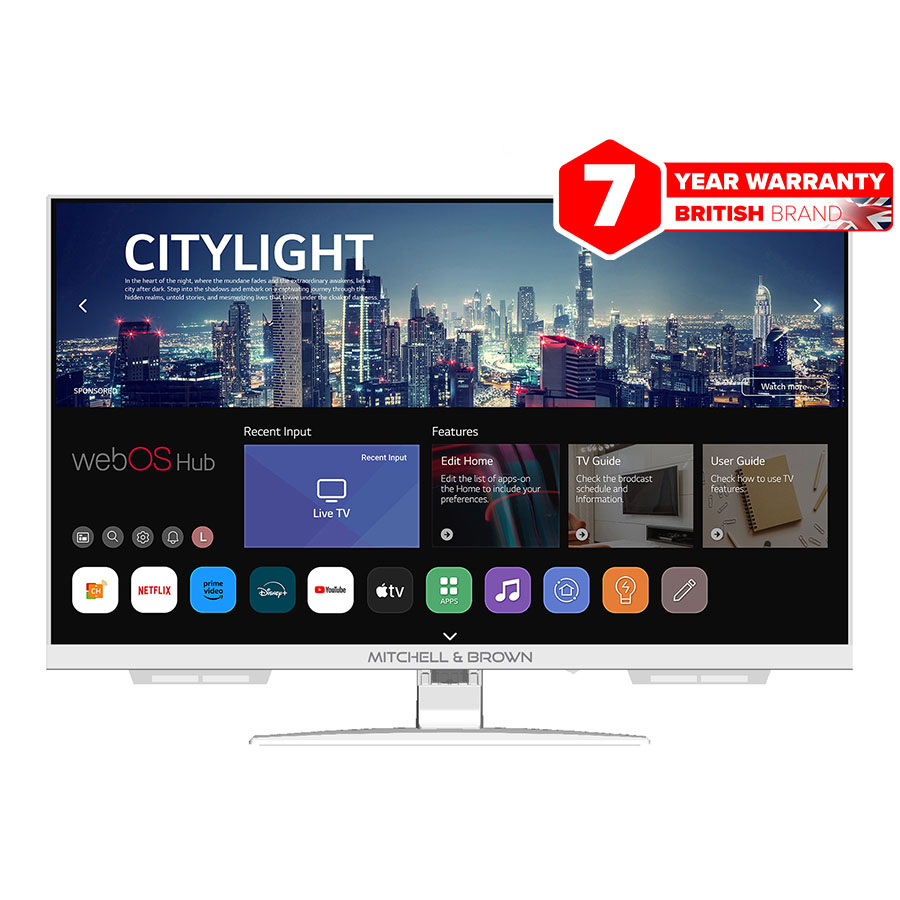 Mitchell & Brown JB-24CU1811W 24" Smart TV with Freeview & Freesat