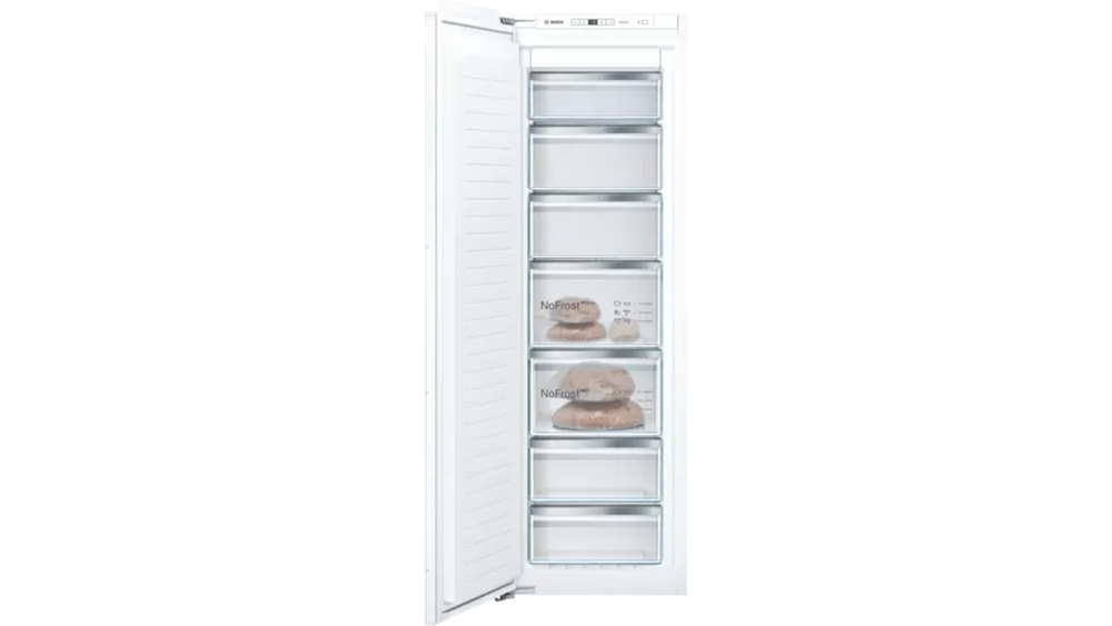 Bosch GIN81VEE0G 55.8cm Built In Total No Frost Freezer - White Bosch GIN81VEE0G 55.8cm Built In Total No Frost Freezer - White