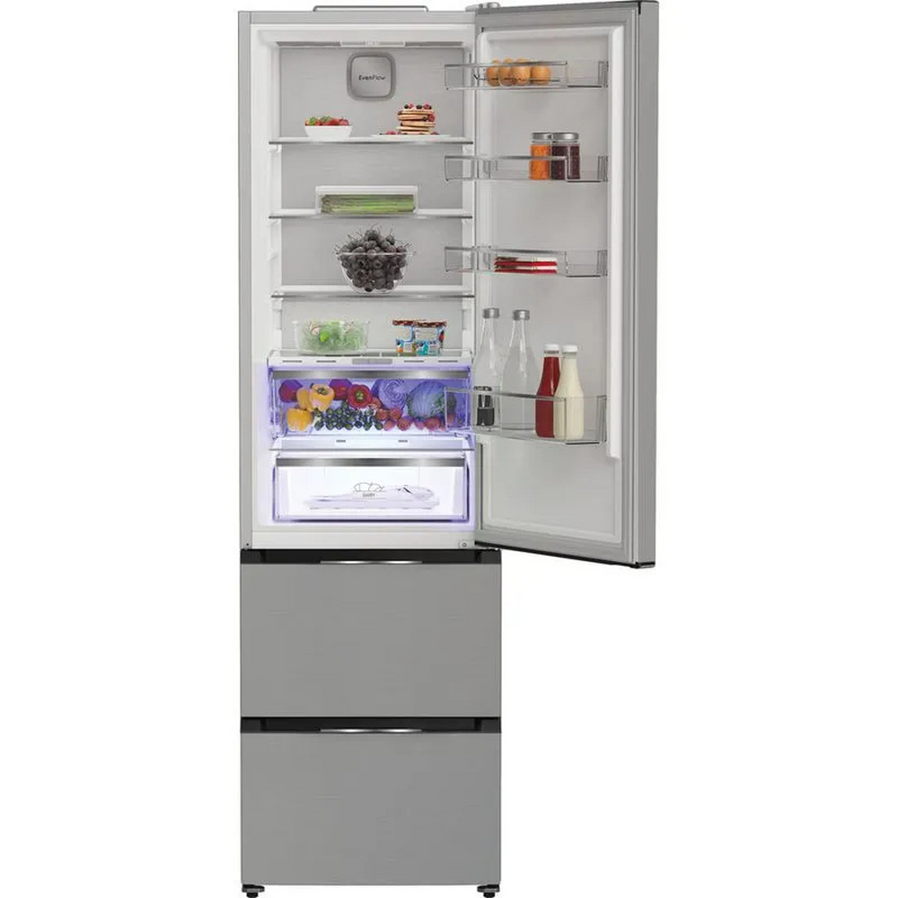 Hotpoint HPKF5351XP4UK Dual No Frost 3 Door American Fridge Freezer with VitalCare - Brushed Steel