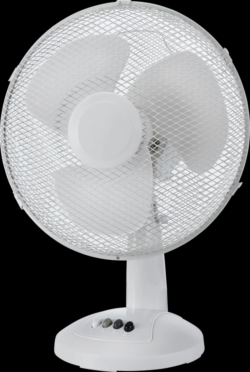Knightsbridge S12DESKFAN 12 inch Desktop Fan 3 Speed Oscillating Portable in White