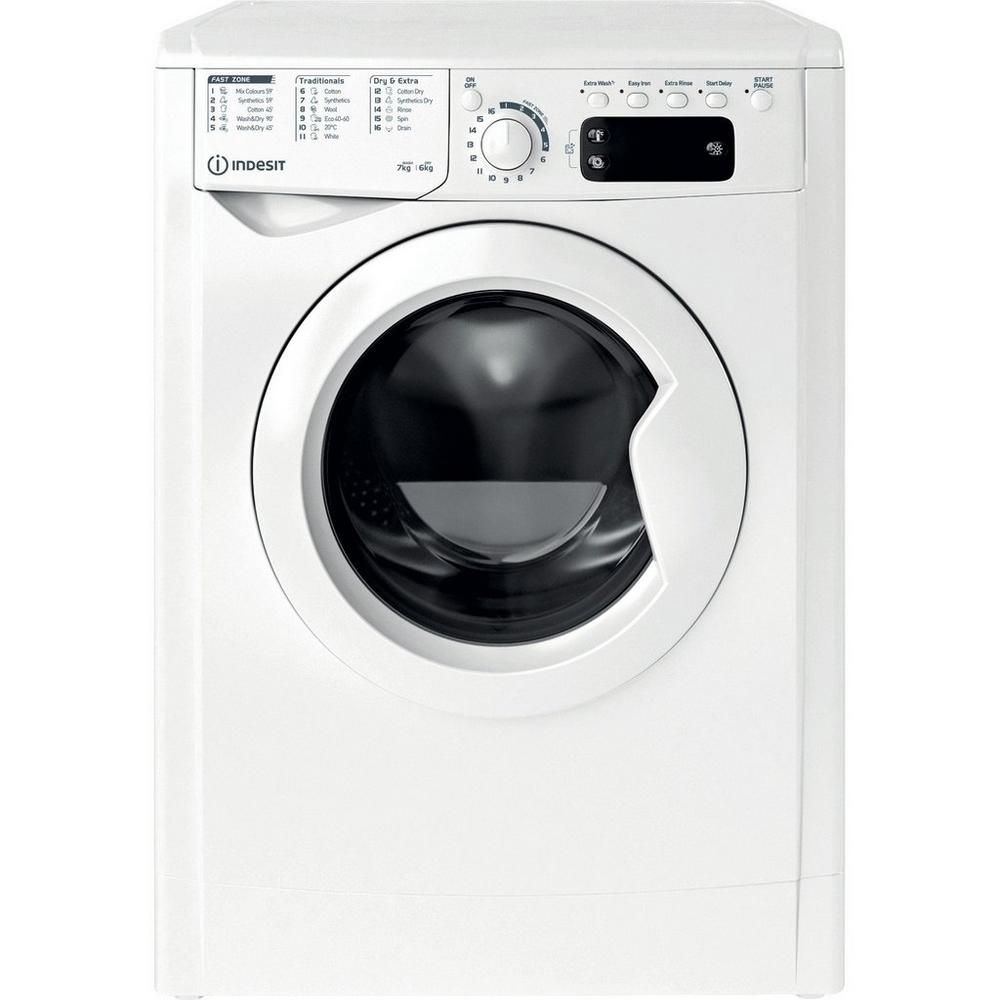 Indesit EWDE761483WUK 7kg/6kg 1400 Spin Washer Dryer - White Indesit EWDE761483WUK 7kg/6kg 1400 Spin Washer Dryer - White