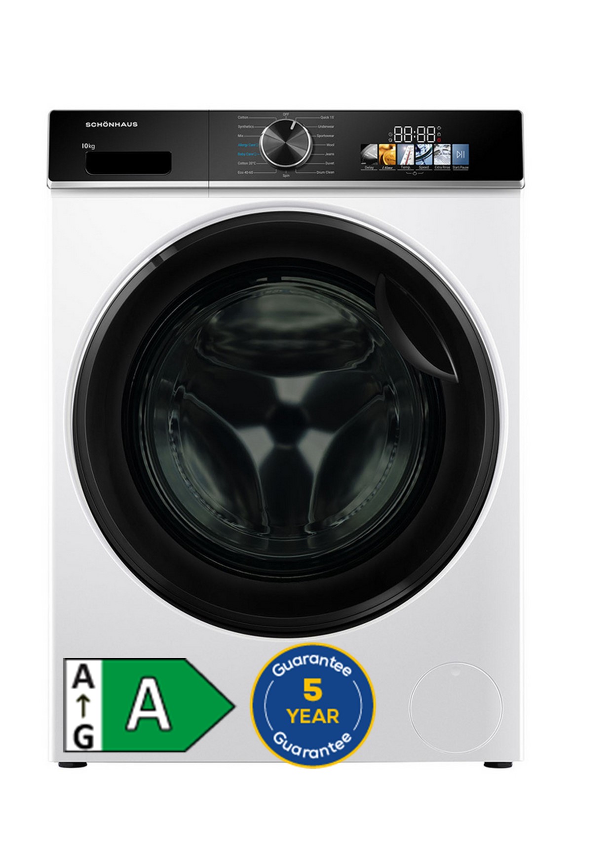 Schonhaus WMSF011014AW 10kg 1400 Spin Washing Machine - White