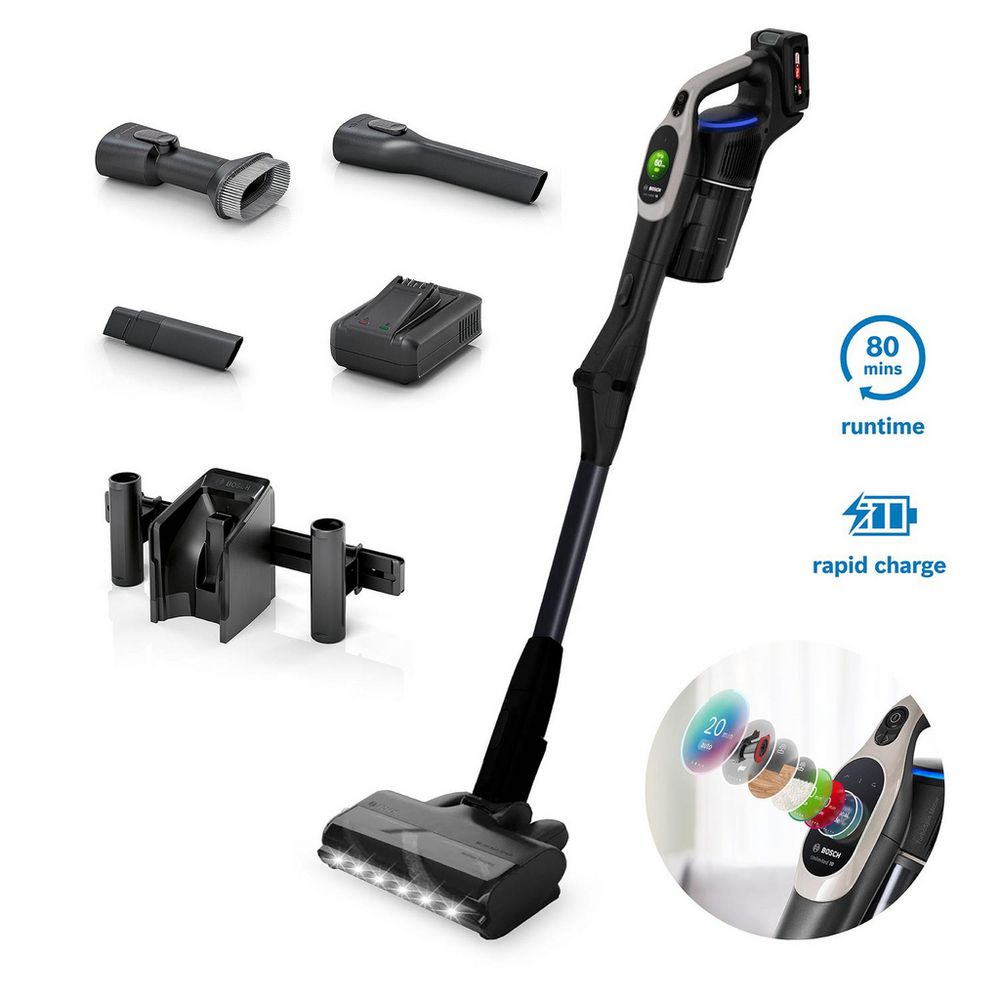 Bosch BBS1041GGB Cordless Handstick Vacuum Cleaner - 80 Minutes Runtime - Graphite Bosch BBS1041GGB Cordless Handstick Vacuum Cleaner - 80 Minutes Runtime - Graphite