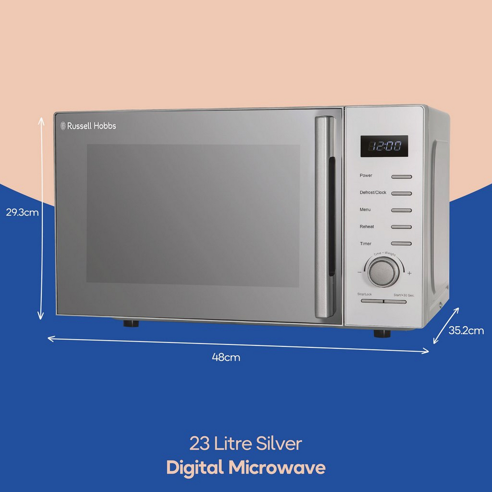 Russell Hobbs RHM2348S 23 Litres Solo Microwave - Silver Russell Hobbs RHM2348S 23 Litres Solo Microwave - Silver