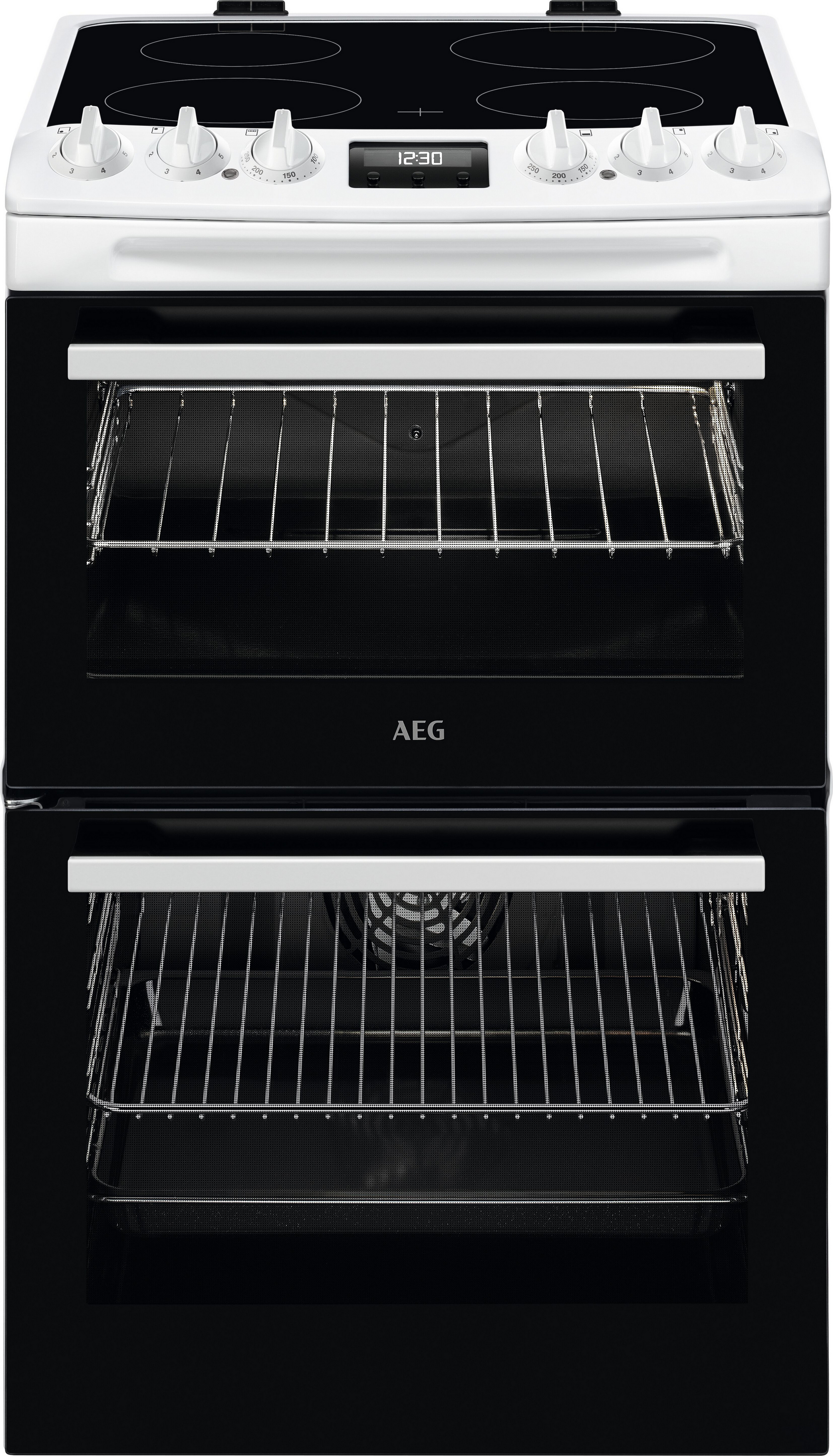 AEG CCX1530ACW 55cm Double Oven Electric Cooker with Ceramic Hob – White AEG CCX1530ACW 55cm Double Oven Electric Cooker with Ceramic Hob – White
