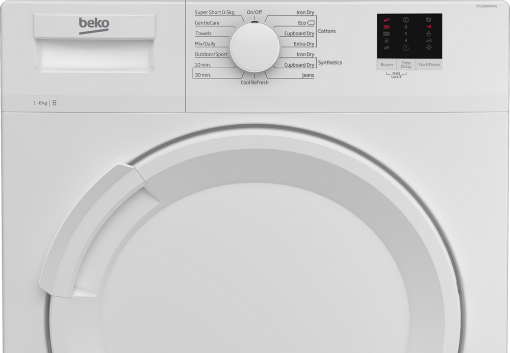 Beko DTLCE80041W 8kg Condenser Tumble Dryer - White