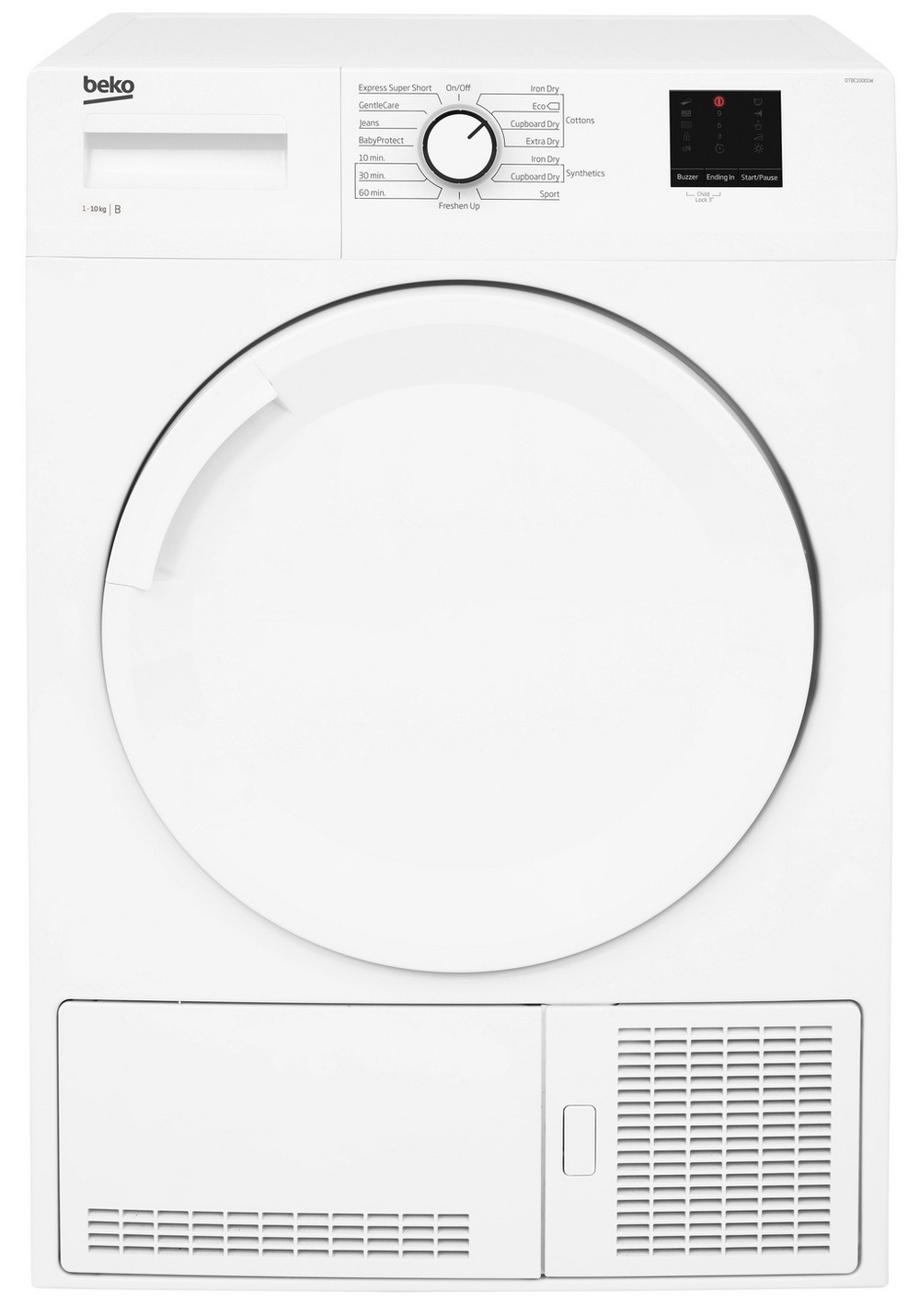 Beko DTBC10001W 10kg Condenser Tumble Dryer with Sensor Programmes - White Beko DTBC10001W 10kg Condenser Tumble Dryer with Sensor Programmes - White