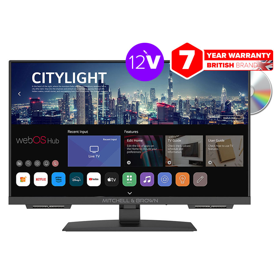 Mitchell & Brown JB-24DVD1811ST – 24″ HD Ready WebOS Smart DVD TV Combo