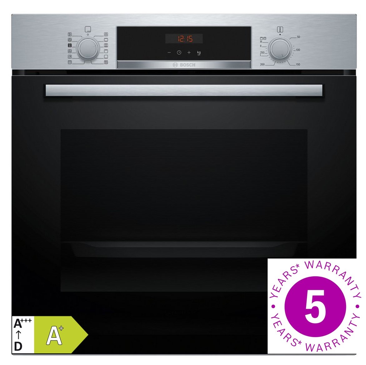 Bosch HQA574BS3B 59.4cm Built In Electric Single Oven - Stainless Steel