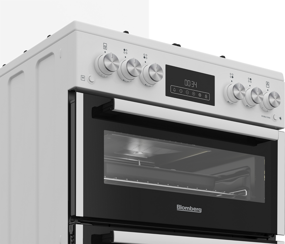Blomberg GGRN655W GGRN655W 60cm Double Oven Gas Cooker with Gas Hob - White Blomberg GGRN655W GGRN655W 60cm Double Oven Gas Cooker with Gas Hob - White