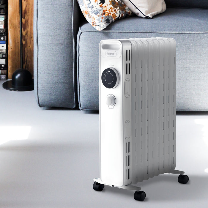 Igenix IG2620 2kw Oil Filled Radiator White Igenix IG2620 2kw Oil Filled Radiator White
