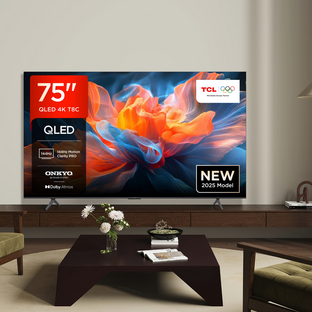 TCL 75T8C-UK 75" 4K QLED HDR Ultra HD Google TV TCL 75T8C-UK 75" 4K QLED HDR Ultra HD Google TV