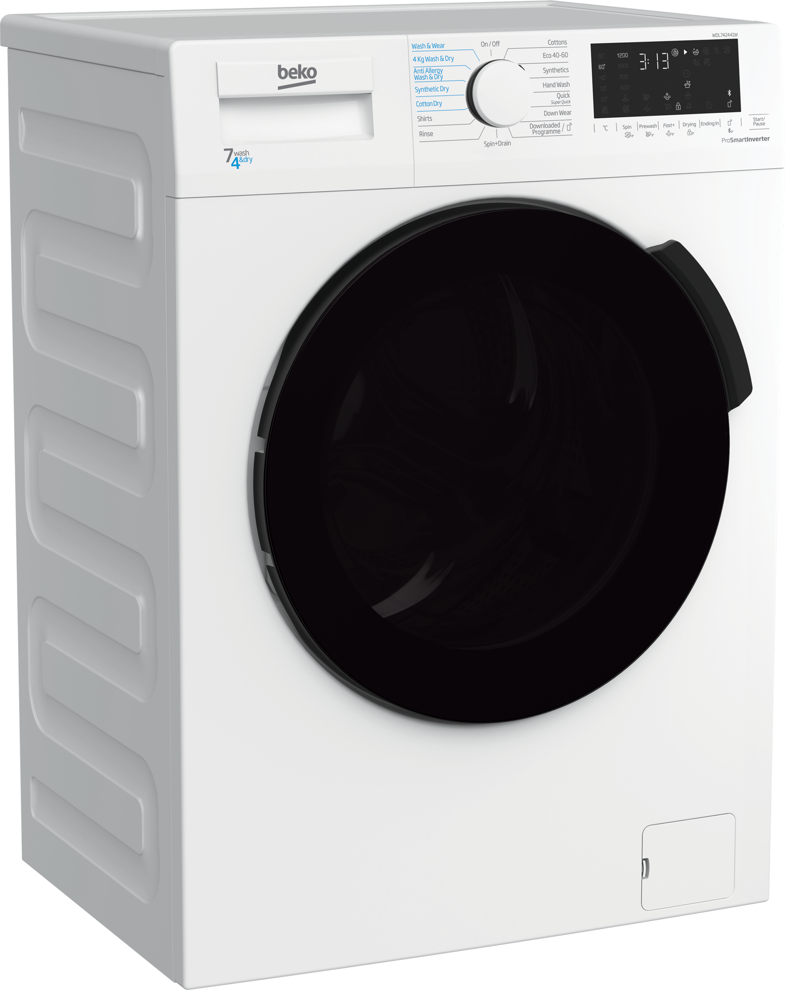 Beko WDL742441W 7kg/4kg 1200 Spin Washer Dryer - White Beko WDL742441W 7kg/4kg 1200 Spin Washer Dryer - White