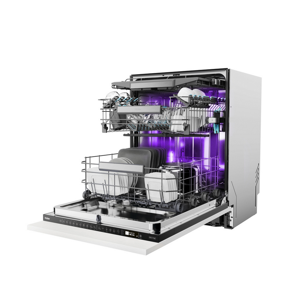 Haier XS 4A4M4BB-80 A Rated Built In Dishwasher - 14 Place Settings