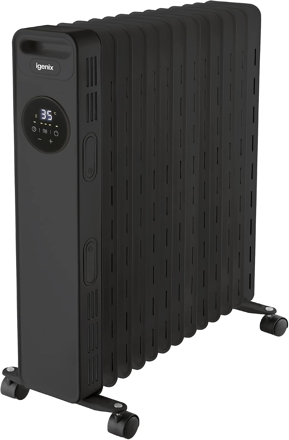 Igenix IG2626BL Digital Oil Filled Radiator, Black, 2.5kW